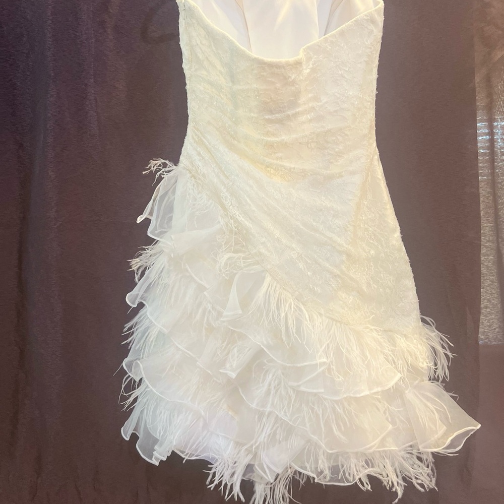Gorgeous white lace/ feather design. - Picture 3 of 5